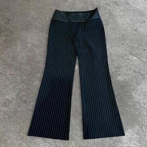 y2k black and white low rise pink striped flare bootcut pants size 2